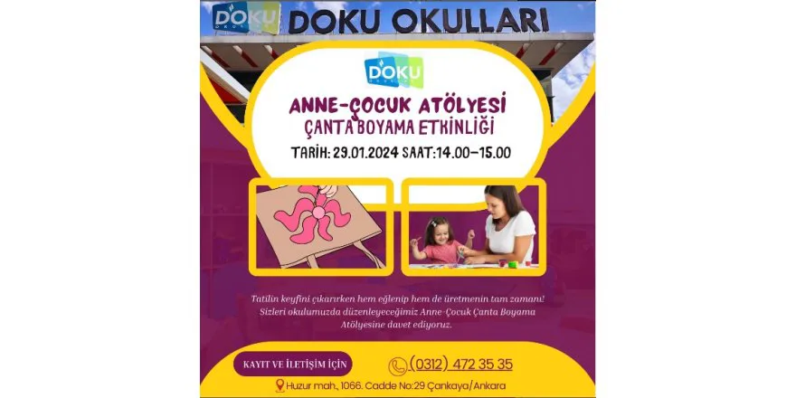 Anne - Çocuk Çanta Boyama Atölyemize Bekliyoruz...