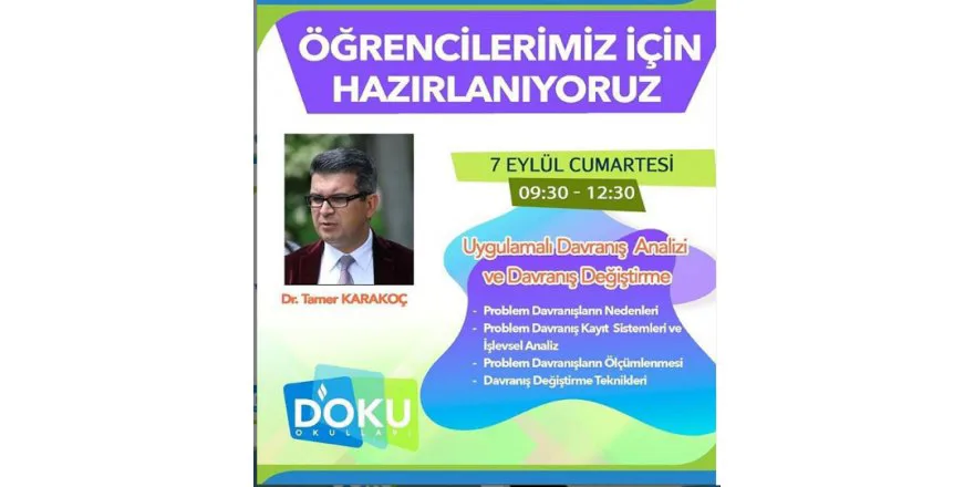 Tamer Karakoç Liderliğinde Uygulamalı Davranış Analizi ve Davranış Değiştirme Semineri Gerçekleştirildi.